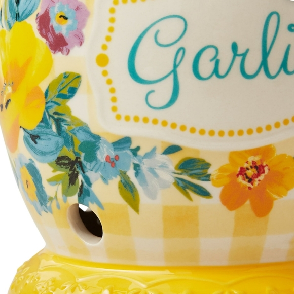 New Arrival 2023 Pioneer Woman Sweet Romance Yellow Gingham Garlic  Keep… - Picture 3 of 6